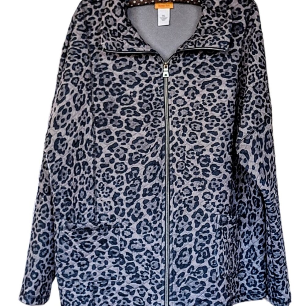 Ruby Rd. Women's Xl Animal Print Quilted Full-Zip Lightweight Jacke